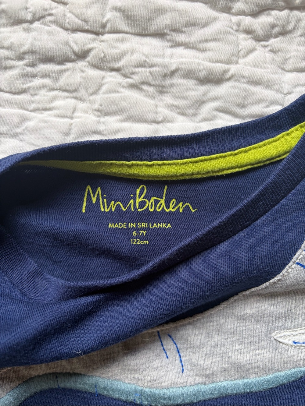 Mini Boden Navy Short Sleeve Tee with Colorful Sea Creature Appliqués - Picture 5 of 5